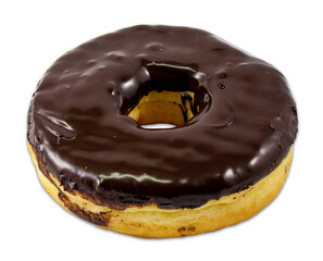 chocolate donut isolated on white