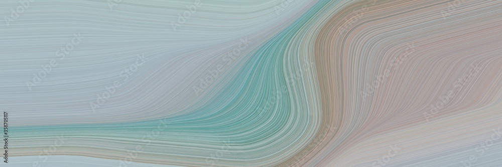 Poster abstract decorative banner with dark gray, blue chill and cadet blue colors. fluid curved lines with