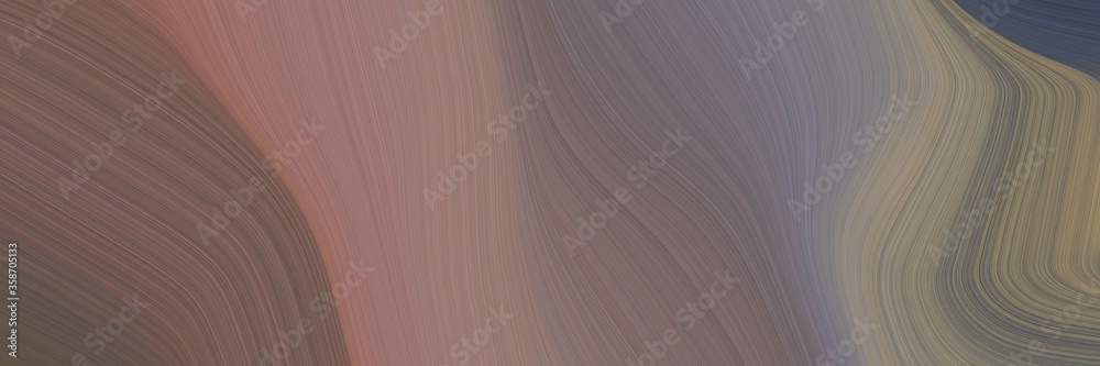 Poster abstract colorful horizontal banner with old lavender, gray gray and rosy brown colors. fluid curved