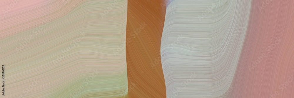 Poster abstract artistic header with dark gray, sienna and rosy brown colors. fluid curved flowing waves an