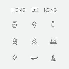 collection of hong kong icons