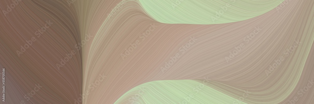 Aufkleber abstract moving horizontal banner with rosy brown, pastel brown and ash gray colors. fluid curved lines with dynamic flowing waves and curves for poster or canvas