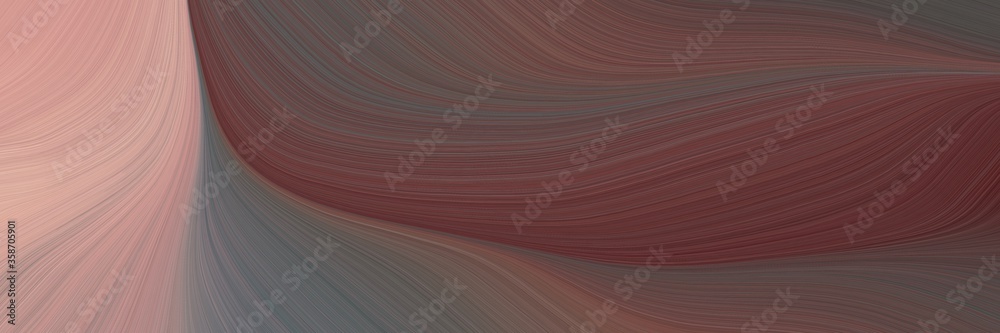 Poster abstract dynamic horizontal header with old mauve, rosy brown and old lavender colors. fluid curved 