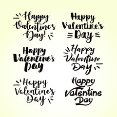 happy valentine day lettering set, greeting cards vector illustration, eps 10 vector 