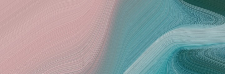 abstract colorful horizontal header with dark gray, pastel purple and teal blue colors. fluid curved flowing waves and curves for poster or canvas