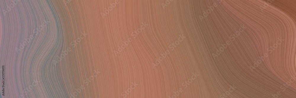 Poster abstract dynamic header with pastel brown, gray gray and rosy brown colors. fluid curved flowing waves and curves for poster or canvas