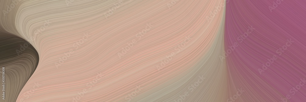 Poster abstract flowing banner design with rosy brown, tan and antique fuchsia colors. fluid curved flowing