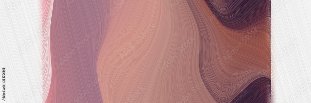 Poster abstract dynamic designed horizontal header with rosy brown, linen and very dark magenta colors. flu