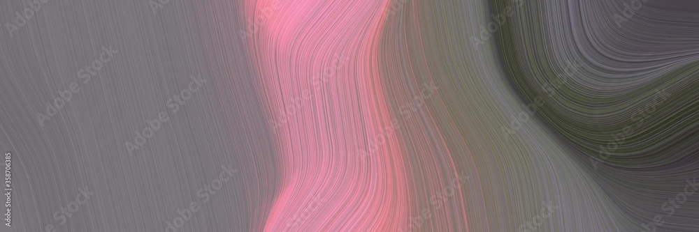 Poster abstract moving designed horizontal banner with old lavender, dim gray and pale violet red colors. fluid curved lines with dynamic flowing waves and curves for poster or canvas