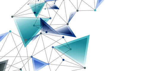 Line points connections, triangular technology design. Abstract geometric background