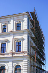 Fototapeta premium restoration and painting of the facade of a historic house