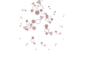 Light Red vector background with triangles, circles.