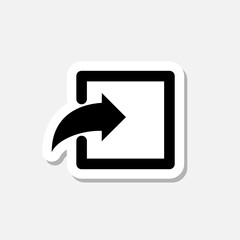 Login square arrow sticker icon isolated on gray background