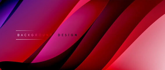 Fluid gradient waves with shadow lines and glowing light effect, modern flowing motion abstract background for cover, placards, poster, banner or flyer