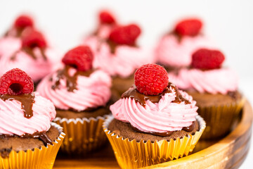 Chocolate raspberry cupcakes