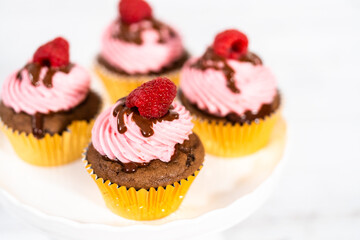 Chocolate raspberry cupcakes