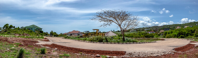 Panoramic View Of Road Construction Site