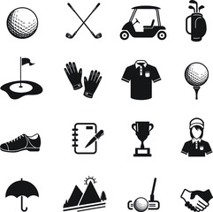 golf icon set
