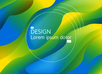Abstract colorful design vector  template composition of liquid form