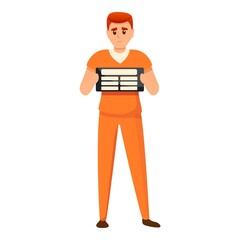 Sad prison clapper icon. Cartoon of sad prison clapper vector icon for web design isolated on white background