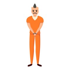 Rocker person prison icon. Cartoon of rocker person prison vector icon for web design isolated on white background