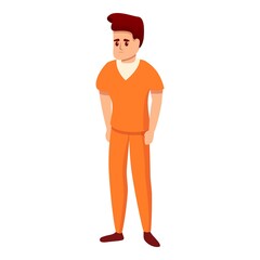 Young prison man icon. Cartoon of young prison man vector icon for web design isolated on white background