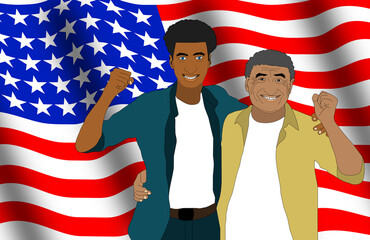 two black men, African American people