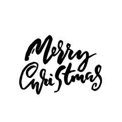 Hand drawn phrase Merry Christmas. Grunge lettering design. Vector typography vector illustration.