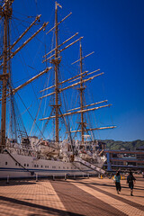 Fototapeta na wymiar 神戸港と大型帆船の入港