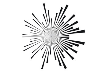 Fototapeta premium Radial speed Lines in Circle Form for comic books . fireworks Explosion background . Vector Illustration . Starburst round Logo . Circular Design element . Abstract Geometric star rays . Sunburst .