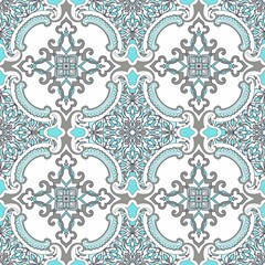 Vintage seamless pattern in Portugal style. Azulejo. Majolica pottery tile. original traditional Portuguese and Spain decor. Seamless floral pattern. Vector illustration