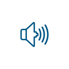 Sound Line Blue Icon On White Background. Blue Flat Style Vector Illustration.
