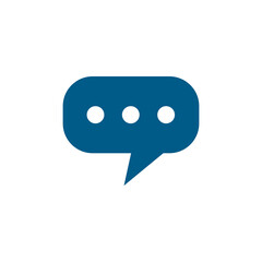 Speech Bubble Blue Icon On White Background. Blue Flat Style Vector Illustration.
