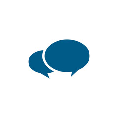 Speech Bubble Blue Icon On White Background. Blue Flat Style Vector Illustration.