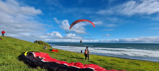 Paragliding near Auckland, New Zealand