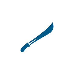 Sword Blue Icon On White Background. Blue Flat Style Vector Illustration.