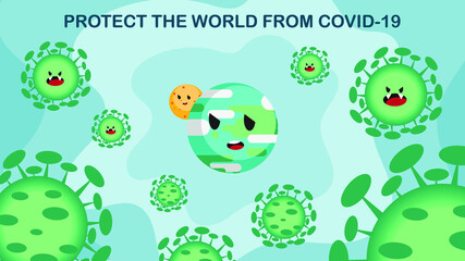 Obraz premium Protect the World from Corona Virus