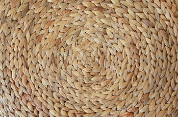 Woven mat texture made from Dry Water hyacinth