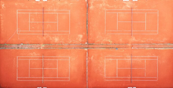 Eine Luftaufnahmen von einer Tennisplatz im Ruhrgebiet