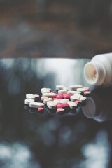 medicine tablet on table