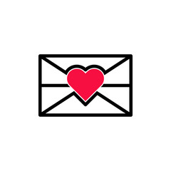 minimalist simple envelope love icon logo design
