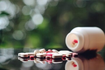 medicine tablet on table