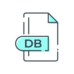 DB Icon. DB File Format extension line icon.