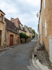 Fototapeta na wymiar Street of Domme, a beautiful medieval village in Dordogne, France