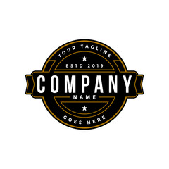 Obraz premium creative vintage retro badge logo design inspiration