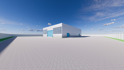 Roller door or roller shutter. Also called security door or security shutter. For protect residential, commercial and industrial building i.e. house, factory, warehouse, hangar, store etc. 3d render.