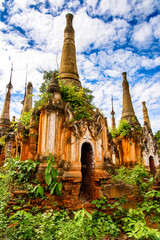 It's Shwe Indein Pagoda, a group of Buddhist pagodas in the village of Indein, near Ywama and Inlay Lake in Shan State, Burma