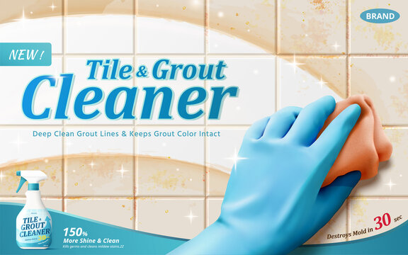 Tile and grout cleaner ad template