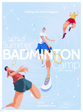 Badminton camp promotion poster