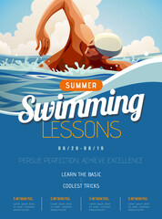 Swimming lesson promotion poster